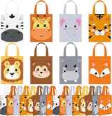 32 Pcs Safari Party Favor Bags Non Woven Jungle Animal Goodie Treat