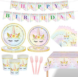 Unicorn Birthday Decorations for Girls Rainbow Pastel Theme with