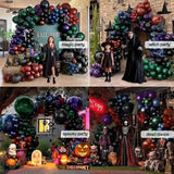 Halloween Balloon Arch Double Stuffed Dark Green Navy Blue Burgundy