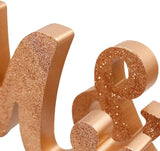 Mr & Mrs Wedding Sign Decorative Letters Rustic Elegant Rose Gold