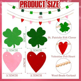 2 Pcs Valentine's Day St Patrick's Day Wood Bead Garland Valentine's
