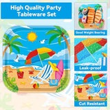 96Pcs Beach Party Supplies Summer Pool Party Paper Plates Napkins