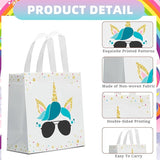 24 PCS Party Favor Bags for Unicorn with Handles Reusable Non Woven