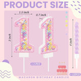 MTLEE Number 1 Birthday Candle with 12 Pcs Spiral Candles for Girls