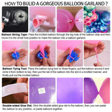 520PCS Metallic Balloon Garland Arch Kit with Chrome Blue Red Purple