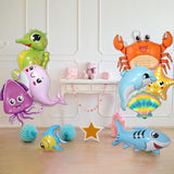 9 Pcs Sea Animal Balloons, Under The Sea Decorations, Creature Shark