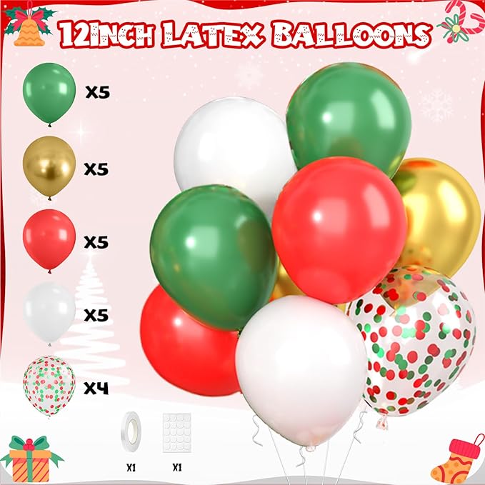 Red Green Christmas Decorations,Merry Christmas Decor Banner Paper