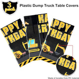 Tatuo Construction Happy Birthday Tablecloth Dump Truck Birthday