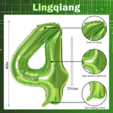 Green 4 Balloons, 40 Inch Large Foil Number Balloons Set 0-9, Self