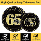96 Pcs 65th Birthday Decorations for Men 65th Birthday Plates and