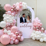 Pink and White Balloons Arch Kit, Double Stuffed Pastel Pink Balloon