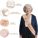 85th Birthday Decorations for Women 49pcs Black Rose Gold Black