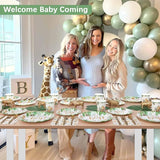 175Pcs Safari Baby Shower Decorations Plates Set Jungle Theme Zoo