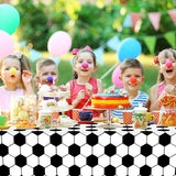 Tevxj 3 Pieces Soccer Party Tablecloths for Soccer Birthday
