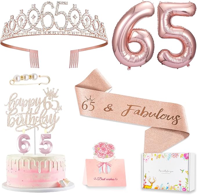 65th Birthday Gifts Decorations for Women Including 65 year old