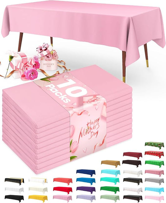 Pureegg Plastic Table Cloth Disposable 10 Pack, 54 x 108 Inch Table #4