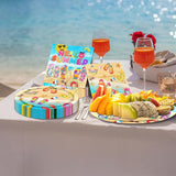 Beach Party Decorations 60 Pcs Hello Summer Flip Flop Decor Plates &