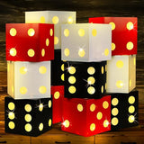 12 Pcs Large Dice Favor Boxes with Light 11.8 Inch Casino Party
