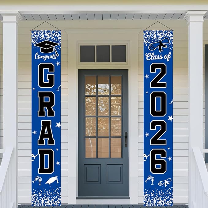 Graduation Decorations 2026 Blue Set, Congrats Grad Decor Set with
