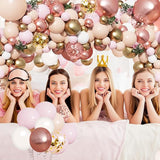 Rose Gold Balloon Garland Kit, Nude Pastel Pink Metallic Gold Matte