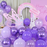 Togvu Purple Balloons, 60 Packs 12 Inch Metallic Chrome Pearl Macaron