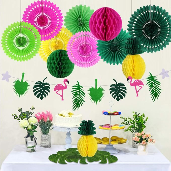Hawaiian Party Decorations Tropical Birthday Party Supplies Flamingo
