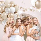 60pcs 12inch Beige White Gold Balloons, Metallic Gold Sand White