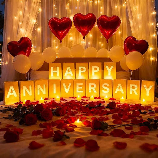 Happy Anniversary Light Up Letters Include Light up Letters with Tea