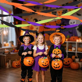 Halloween Streamers 8 Rolls Black & Orange Crepe Paper Streamers for