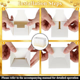 2PCS White and Gold Utensil Holder Paper Utensil Caddy for Engagement