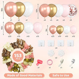Amandir 153pcs Rose Gold Balloon Garland Arch Kit, Different Sizes 18
