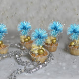 Gyufise 30Pcs Foil Firework Cupcake Toppers Sparkle Tinsel Cake #34