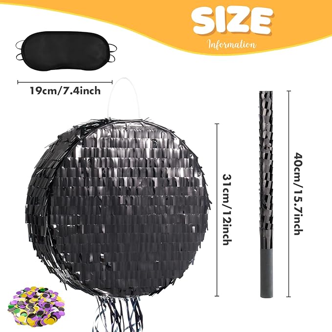 Black Round Piñata for DIY Halloween Black Moon Piñata for Kids DIY