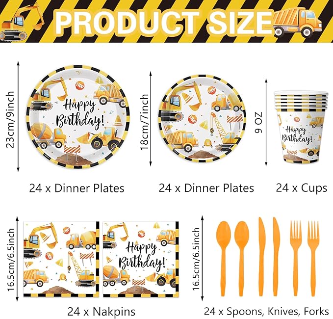 Construction Birthday Party Supplies Construction Theme