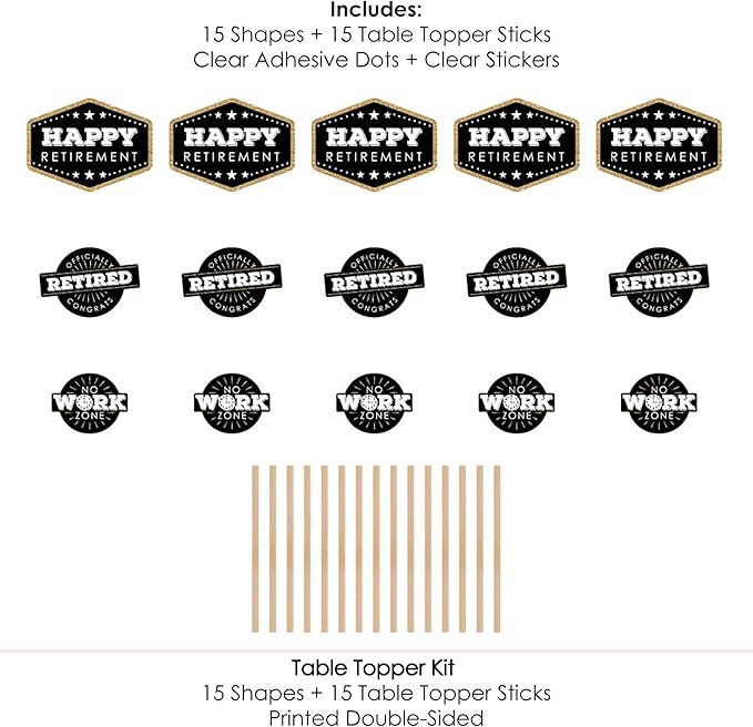 Big Dot of Happiness Retirement Party Centerpiece Sticks Happy
