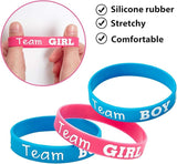 Gender Reveal Bracelets Includes Team Boy Wristbands and Team Girl