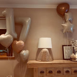 70th Birthday Balloons Set, Nude Brown Sand White Neutral Heart