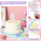 MTLEE Number 4 Birthday Candle with 12 Pcs Spiral Candles for Girls Ma