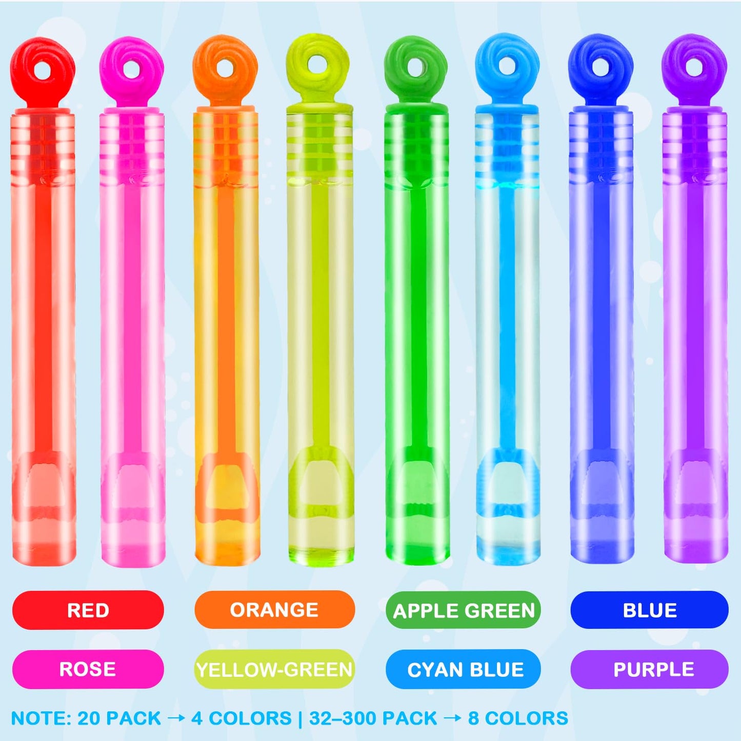 Bulk Neon Mini Bubbles Party Favors for Kids 100 Pack, Small Non Candy