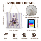 LZYRF Purple Christmas Santa Tote Bag, Preppy Girly Christmas Canvas