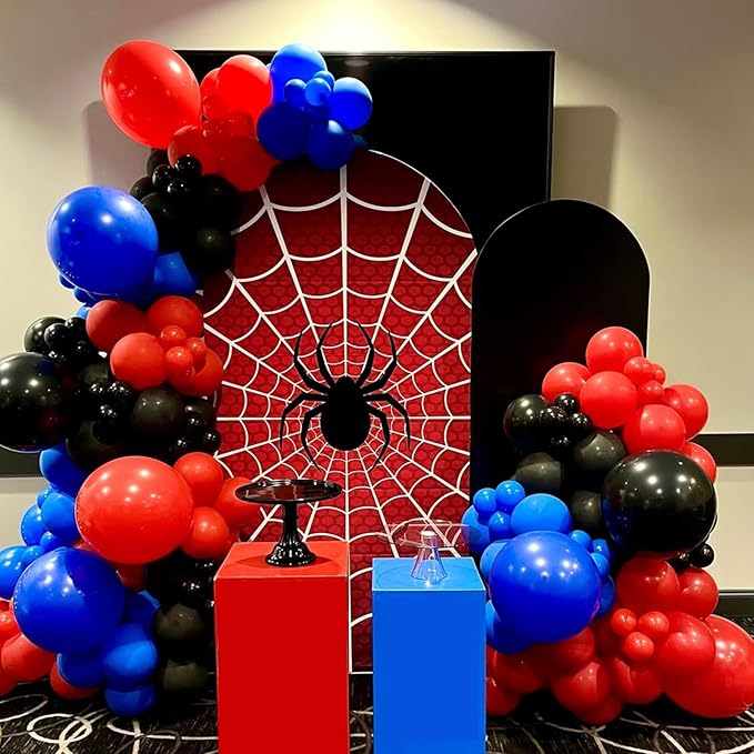 Red Blue and Black Balloons, 67pcs 12 Inch Red Blue Confetti Silver