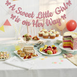 A Sweet Little Girl is on Her Way Banner - Pink Bow Baby Shower