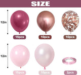 Togvu Dusty Rose Balloon Set, 60 Packs 12 Inch Retro Pink Metallic