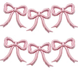 6pcs Pink Bow Foil Balloons Set Bow Mylar Balloons for Coquette