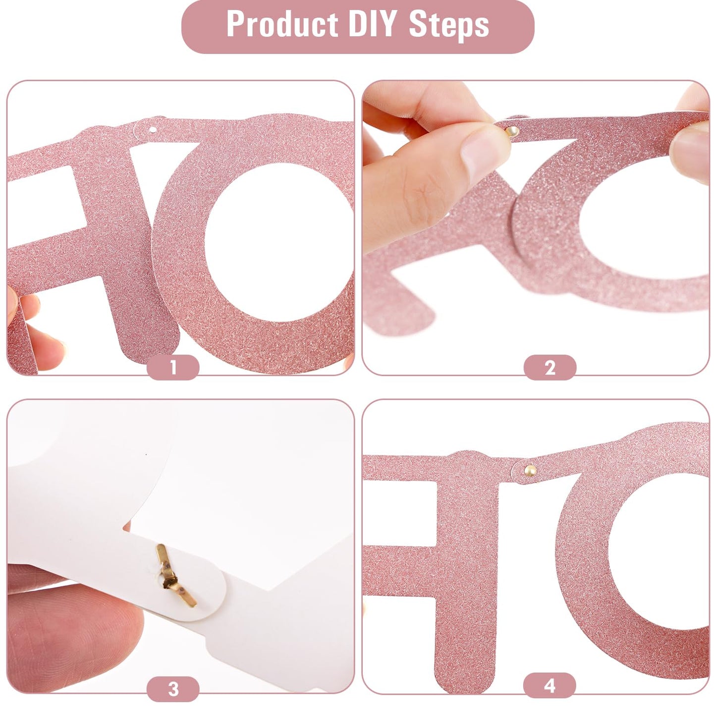SUNBEAUTY 127 Pcs Rosegold Glittery DIY Make Your Own Banner