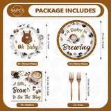 Coffee Baby Shower Decorations 96Pcs A Baby Is Brewing Baby Shower