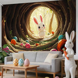 Easter Banner Polyester 43x70.86 Inches Banner Easter for Indoor