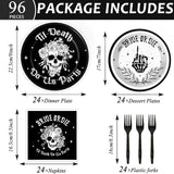 96pcs Bride or Die Bachelorette Party Plates and Napkins Till Death