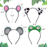 12pcs Jungle Animal Safari Headbands with Animal Hair Hoops Photo