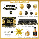 Black and Gold Birthday Decorations for Men Women Black